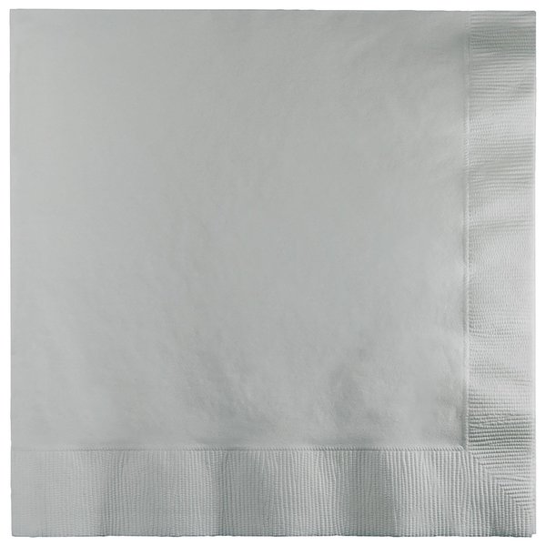 Touch Of Color Shimmering Silver Dinner Napkins 3 ply, 8.5"x8", 250PK 593281B